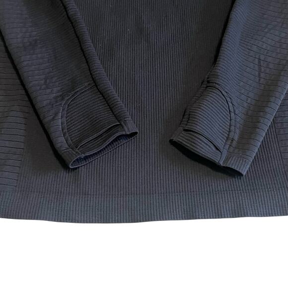 Athleta Flurry Blizzard Rib Turtleneck Shirt Long Sleeve Top  Black Sz M - Picture 6 of 11